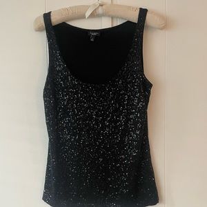 TALBOTS sparkly sequined black tank top Small /S